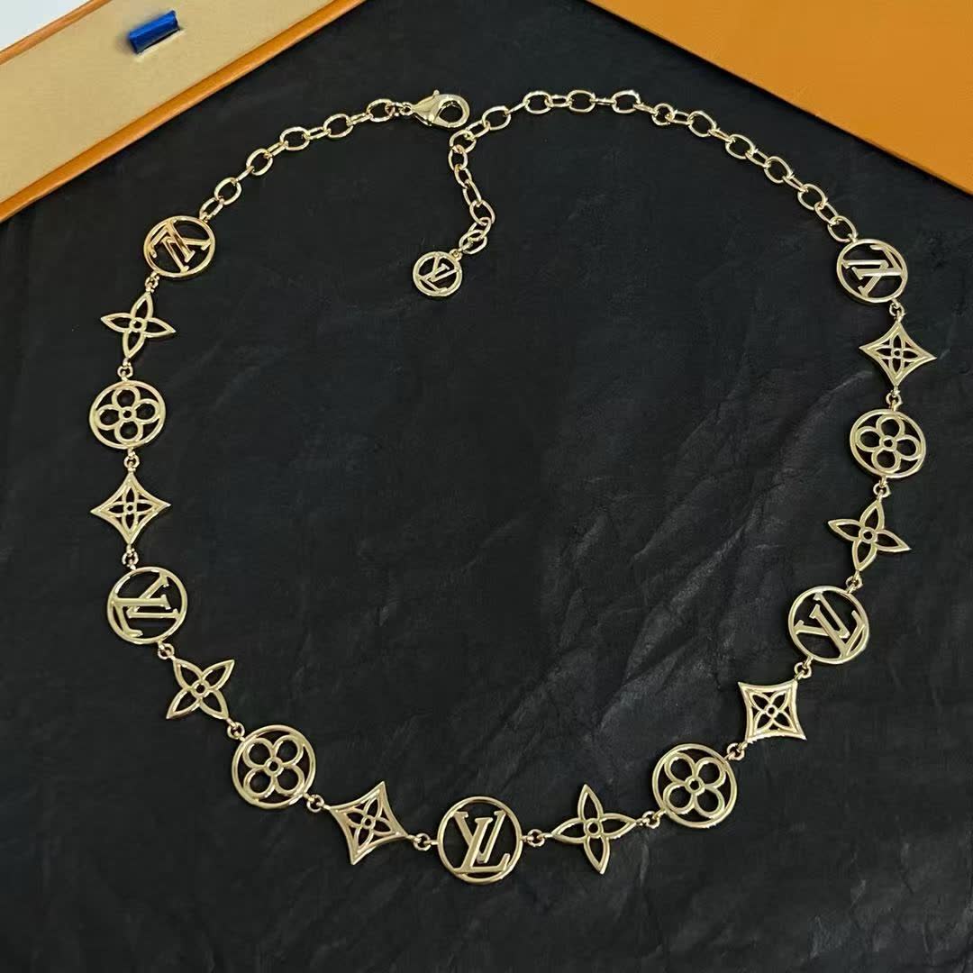 Louis Vuitton Gold-Plated Monogram Necklace